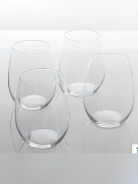 Martha Stewart Clear Stemless Wine Glasses - Set of 4